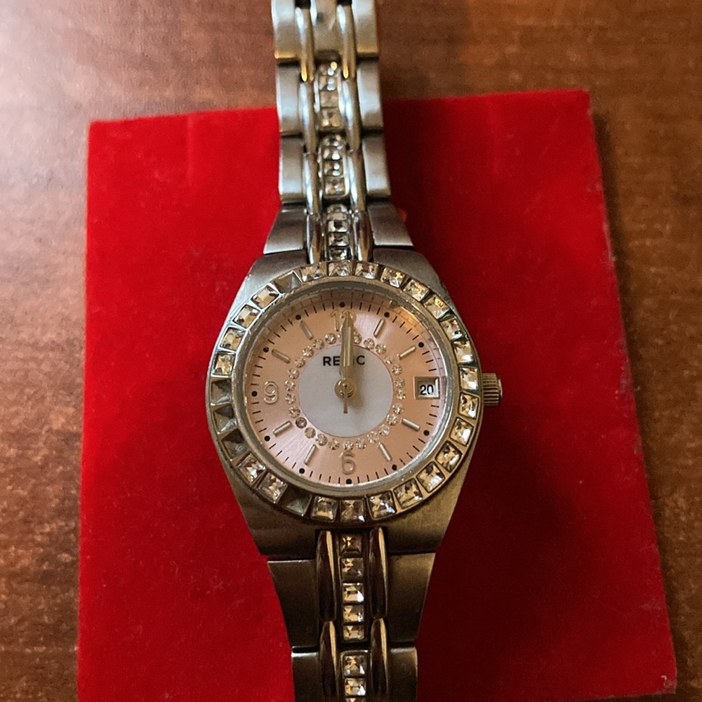 Relic Women's Silver Watch with Crystal Accents